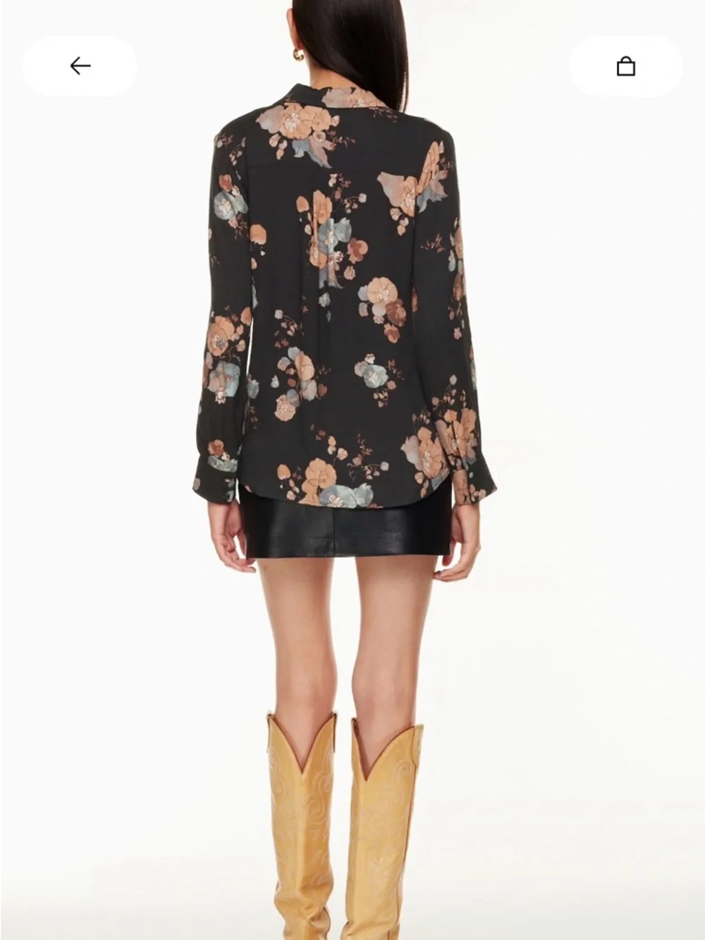 Aritzia Tulum Blouse  Rust Floral - Picture 9 of 9